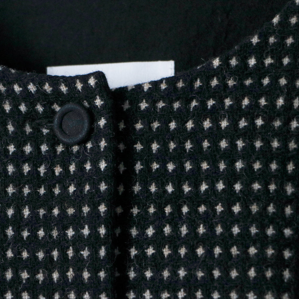 MAGALI ピンドットツイード・ヴィンテージ・ジレ　ブラック