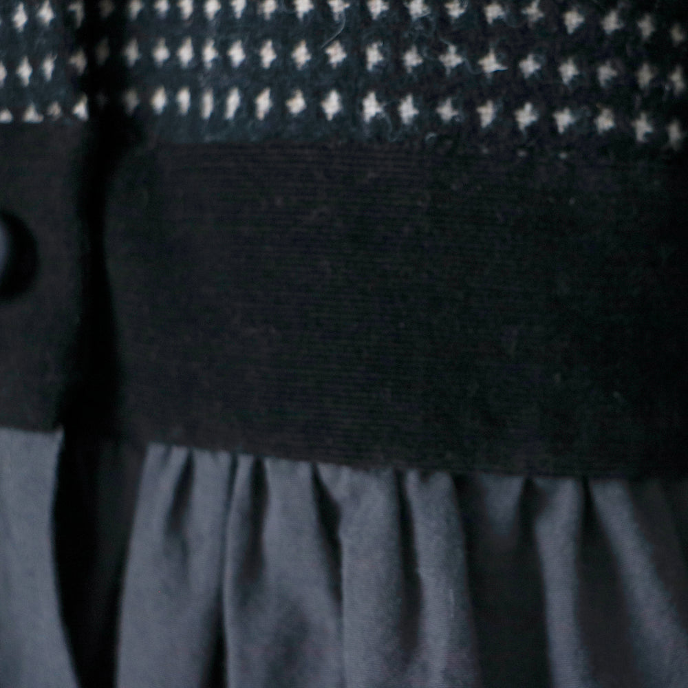 MAGALI ピンドットツイード・ヴィンテージ・ジレ　ブラック