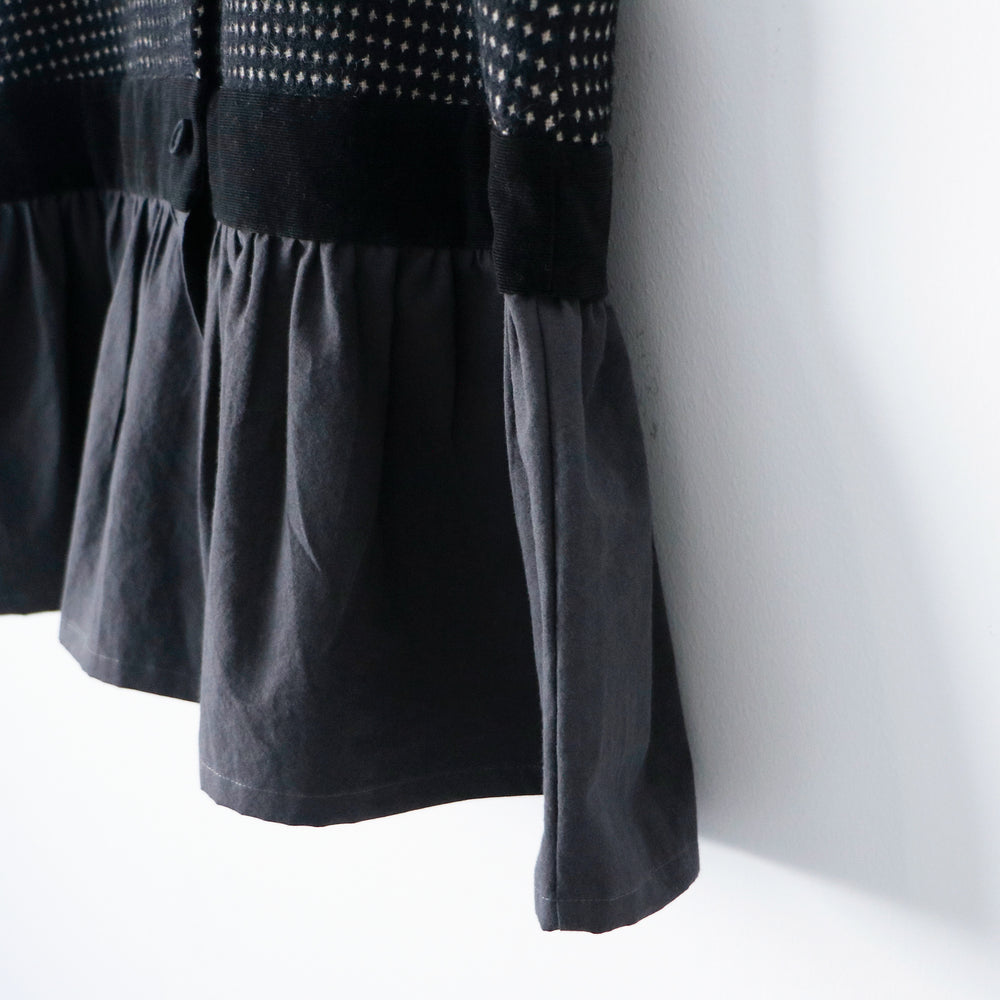 MAGALI ピンドットツイード・ヴィンテージ・ジレ　ブラック