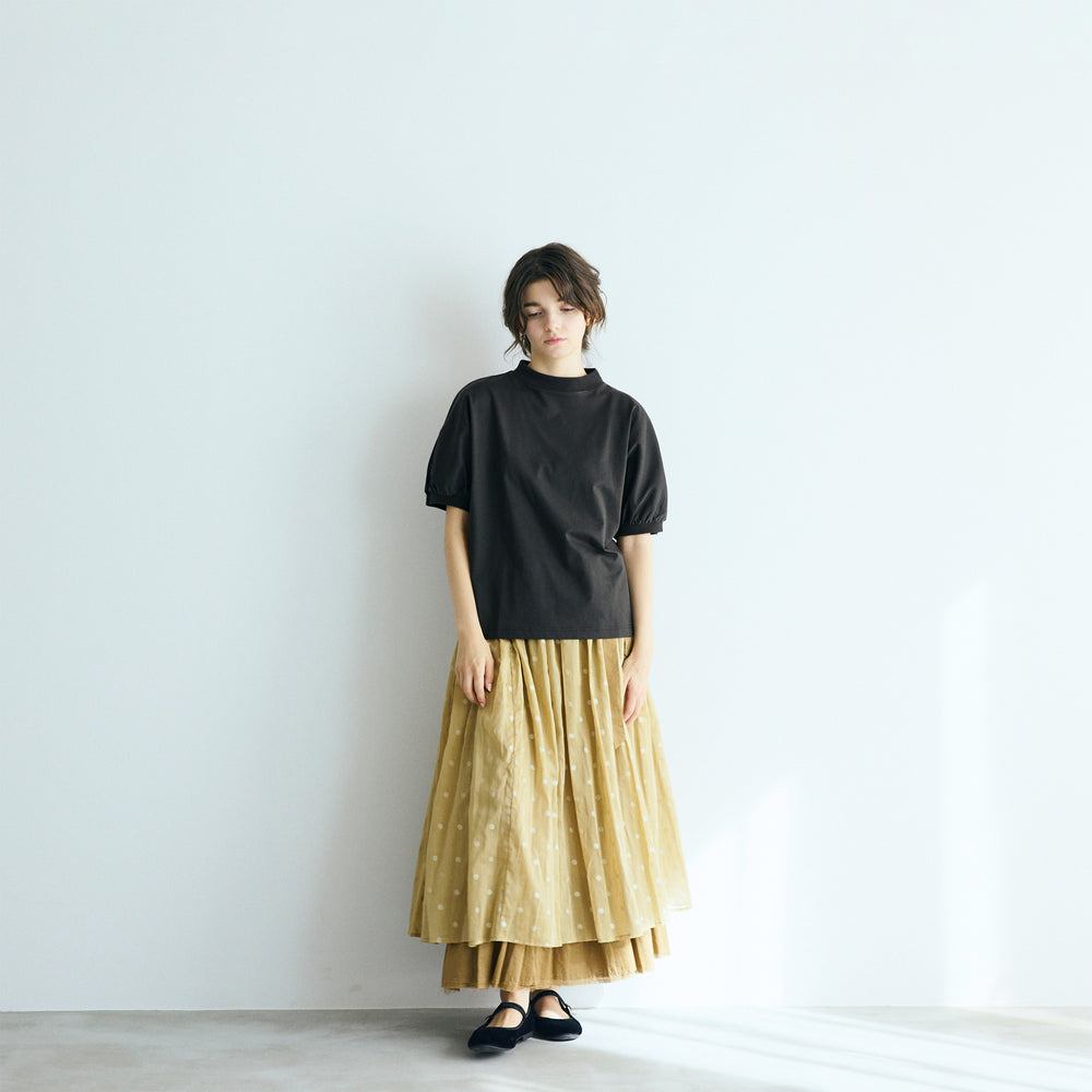 yori ギャザースリーブカットソー ギャザースリーブ プルオーバー カットソー