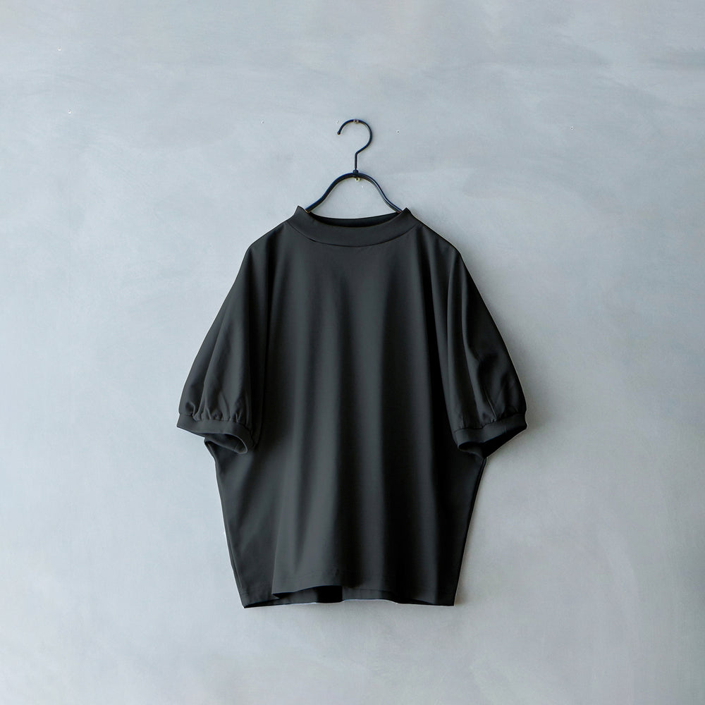 MAGALI 袖9分丈　羽織り　黒　コットン100% 美品 MAGALI コットン天竺・ギャザースリーブ・カットソー/ ブラック